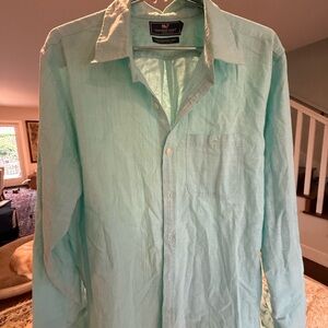 Men's Light Teal Button-Up Shirt